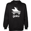 MAGLIERIA CONFORTI Felpa di Goku con Cappuccio Vegeta Super Sayan Unisex Adulti Uomo Donna Ragazzo Ragazza (IT, Testo, S, Regular, Regular, Nero)