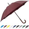 SoulRain - Ombrello grande da 121,9 cm, antivento per pioggia, apertura automatica, per 2 persone, manico classico in legno, resistente, da viaggio. per uomini e donne (rosso vino)