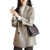 Goolecrimp Donna Autunno e Inverno Cappotto Business Casual Cardigan Giacca Cappotto Spesso Inverno Pisello Cappotto (Kaki,M)