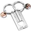 Kiddo Sky 2 Pezzi Set Portachiavi Personalizzato per Coppia, Portachiavi a Forma di Cuore, Portachiavi Coordinati, Regali per Fidanzato Fidanzata
