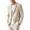 LIUYUYOUGO Blazer Uomo Casual Blazer da Uomo 100% Lino Elegante Casual Due Bottoni Giacca in Puro Lino vestibilità Sartoriale Giacca Sportiva con Tasche Giacca Leggera Foderata Adatta per Lavoro Ma