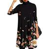 Tomwell Donna Vestito Lungo Maxi Scollo a V e Maniche Lunghe Vestito Cotone Lino Lunga Casual Asimmetrico Cocktail Abito B Stile02 L