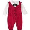 Lito Angels Children's Apparel Lito Angels Tutina e Body da Smoking Completo Elegante con Papillon per Bimbo Taglia 18-24 Mesi, Rosso
