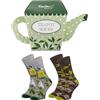 Rainbow Socks - Calzini da Teiera - Novelty Calzini da Uomo e Donna - Calzini Regalo - Teapot Box Socks - 2 paia - Taglia EU 41-46