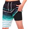 MEILONGER Costume da bagno per ragazzi con fodera a compressione, ad asciugatura rapida, elasticizzato, 2 in 1, taglie 8, 10-12, 14-16, 18-20 anni