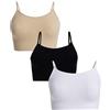 UnsichtBra Set da 3 Bustier Senza Ferretto per Donna | Confezione Multipla di Reggiseni Bralette con Spalline Sottili | Indumenti Base per Lo Sport e Lo Yoga, Top Bustier (Nero, Bianco, Beige, M-L)