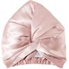 LaCourse Cuffia in 100% vera seta di gelso da 22 momme per dormire, a doppio strato, con elastico di alta qualità sulla testa, taglia unica, rosa