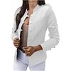 HHMY Sweatblazer - Giacca da donna elegante, con bottoni, stile militare, casual, con colletto alto, per il tempo libero, per lavoro, ufficio, giacche slim fit, blazer, taglia M - 3XL