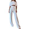 Onsoyours Completo Donna Elegante Tailleur Estivo T-Shirt a Manica Corta E Pantaloni Curvy Set Abbigliamento 2 Pezzi Ufficio Formale Costume Lavoro Completino Casual Outfit B Bianco L
