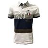 Aeronautica Militare Polo PO1916 da Uomo, Camicia, t-Shirt, Maniche Corte (IT, Testo, 3XL, Regular, Regular, 94729 Bianco-Grigio-Blu)