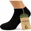 Frencis - Calzini Fantasmini in Bamboo Neri, Calze estive Traspiranti e Anti Odore - Confezione da 6 Paia, Made in Italy(IT, Numero, 35, 40, Regular, Regular, Fantasmino, Nero)