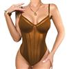 Generic Body da Donna Sexy Spaghetti Cinturino Mesh Bodysuit Patchwork a Rete Trasparente Jumpsuits Senza Maniche Elasticizzato Aderente Going Out Leotard Top