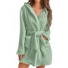 shownicer Accappatoio Donna con Cappuccio Accappatoio Donna Spugna Morbida con Cappuccio Accappatoio con Tasche Cappuccio e Cintura Accappatoio Leggero Accappatoio Corto A Verde Chiaro XS
