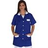 tessile astorino Ricamo 0 - Camice da Lavoro Donna - Nero e Bianco - Divisa per Maestra, Imprese di Pulizia, Parrucchiera, Estetista, Scuola Infanzia - Casacca Personalizzata