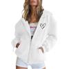 Generisch Il mio account Maglione con cappuccio e felpa casual da donna con cerniera, maniche lunghe, tasca e coulisse, giacca in pile per uso quotidiano Donna Primavera Elegante