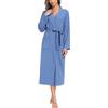 Sopesil Accappatoio Donna in Cotone Kimono Notte Donna Con Scollo a V Manica Lunga Abito Notte Donna Con Tasche,S-XXL