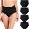 wirarpa Mutande Slip Donna Mutande in Cotone Culotte Vita Alta Cotone Contenitive Pantaloncini Shapewear Dimagrante Pacco da 4 Nero Taglia XS