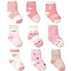 Cotton Coming Rosa Cotone Bambina Neonata Calzini ，9 Paia Carino Bambino Calzamaglie Neonata, Calzini per bambina (1-3 anni,EU19-22)