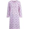 Zeitlos Camicia da notte a maniche lunghe, da donna, con rosa, M-6XL, Colore: rosa., XL