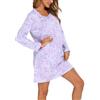 ENJOYNIGHT Camicia da notte da donna, a maniche lunghe, in cotone, camicia | Classico girocollo, camicia da notte con stampa di cartoni animati, taglio ampio, materiale leggero