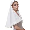 BLESSUME Cappello da suora con velo per costume da suora demoniaca (bianco 1)