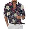 Oanviso Camicie Casual da Uomo Manica Lunga Camicia Hawaiana con Bottoni Funky Stampa Floreale Camicia Elegante Estiva Blouse Moda Camicie per Mare Spiaggia Vacanza A 17 M