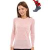 Merino.tech Maglia Termica Donna Lana Merinos - 100% Lana Merino + Calzini | Strato base per tutto l'anno (quotidiano, sport e outdoor). Antiodore, non prurito