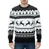NOROZE Uomo Donne Ragazzi Ragazze Famiglia Maglione Natalizio Brutta Maglioni di Natale Manica Lunga Renna Fiocco di Neve Albero di Natale Felpa (M, Renne Che saltano Nero)