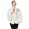 BEAUTELICATE Donna Poncho Mantella Maglia Invernale Stola Scialle in Pelliccia Sintetica Coprispalle Bolero Elegante per Sposa Matrimonio Festa