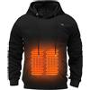 Fulidngzg Felpa Riscaldante Uomo Donna con Cappuccio in Pile Giacca Riscaldata a Vento Termica Leggera Giubbotto Riscaldato Invernale Elegante Casual per Sci Caccia Moto Ciclismo Escursioni Pesca,Nero,XXL