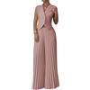 shownicer Tailleur da Donna Eleganti Estivi Due Pezzi Completo Pantalone Tuta Casual Elegante Senza Maniche Gilet e Blazer A Vita Alta Pantaloni Outfit A Rosa L