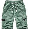 Tomwell Pantaloncini da Uomo Pantaloncini da Trekking Traspiranti all'aperto Leggero Asciutto rapido Pantaloncini Cargo Sportivi Casual Pantaloni da Passeggio Bermuda Cargo Short C Verde XL