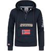 Geographical Norway GYMCLASS Men - Felpa Lunghe con Cappuccio Uomo - Incappucciati Shirt Resistenza Uomo - Grandi Maniche Caldo Pullover Uomini Casual (Marine XXL)
