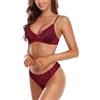 SHEKINI Completi Intimi da Donna Elegante Reggiseno con Ferretto Non Imbottito Reggiseno in Pizzo e Mutandine Trasparenti Lingerie Intimo Donna con Chiusura a Gancio e Spalline Regolabili