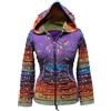 SHOPOHOLIC FASHION Felpa con cappuccio multicolore, con patchwork, motivo arcobaleno, con maniche a strisce, stile hippy e boho