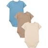 TupTam Body Neonato - Set 3 in Cotone 100%, Bambino 0-3 Mesi, Comodi e Traspiranti, Unisex, Beige/Beige Chiaro/Verde Petrolio, 104