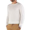 Cashmere Zone-Maglione Uomo Girocollo in Puro Cotone Egiziano Artigianalità Italiana e Confort a Manica Lunga (XL, Crema)