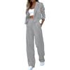 ticticlily Tailleur Donna Pantaloni e Giacca 2 Pezzi A Grigio XL