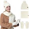 Oneshlee Sciarpa E Cappello Donna, Cappello E Sciarpa Donna Guanti Touch Screen Invernali 3 In 1, Donna Invernale Cappello Berretto, Berretta Donna Sciarpa E Cappello Guanti Invernali Donna Sciarpa E Cappello