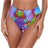 RELLECIGA Moda Mare Donna Slip Bikini a Vita Alta Tanga Thong Bottom Neon Leopardo S