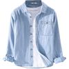 RUMAOZIA Giacca in jeans da uomo vintage a maniche lunghe vestibilità regular morbida due tasche vestibilità slim comoda camicia da cowboy, classica con abbottonatura, top estivi per uomo, camicie di