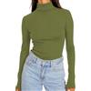 DUOEASE Maglia Donna Manica Lunga Basic Tinta Unita Top Collo Alto Autunno Inverno T Shirt Elegant Casual Top Donna