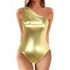 Generico Costumi da Bagno Donna, Costume Intero Donna Contenitivo, Mare Swimsuit Brasiliana Piscina Costumi Curvy Nuoto Vita Alta da Bagno Modellante Trikini Sexy Oro M