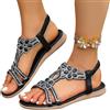 Sobzia Sandali Donna Estive,Sandali Donna Estive Gioiello Comodi Eleganti Sandalo da Spiaggia Antiscivolo Lavabili Scarpe Estivo Morbida Punta Aperta Ciabatte Leggero Bohémien Nero 42