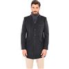 Ciabalù Cappotto Elegante con Pettorina Invernale Uomo Cappottino Lungo Sartoriale Slim Fit (Blu, 56)
