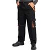 MAZALAT work wear Pantaloni da Lavoro Uomo Multitasche, Taglie Grandi S-3XL, Salopette da Lavoro, Tuta da Lavoro Uomo, Blu, Nero, Bianco, Riflettenti, Nero/Arancia, 60
