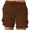Generic Pantaloncini cargo da donna, estivi, casual, corti, multi tasche, bermuda a vita alta, con coulisse, per il tempo libero, comodi da spiaggia, Caffè A., L