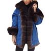 Onsoyours Giacca di Jeans Caldo Invernale Antivento Cappotto con Cappuccio Rimovibile in Pelliccia Parka Slim Fit Casual Lunga