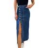 seiveini Gonna di Jeans Donna Lunga Spacco Estiva Denim Skirt BluScuro XXL