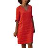 Fulidngzg Abiti Estivi Donna,Vestito Donna con Scollo V Bottoni Frontali Mezza Manica Vestiti Prendisole Boho Leggero Dress Unicolore Elegante Sportivo per Vacanza Viaggi Appuntamenti